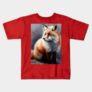 Arctic Red Fox - Oil Paint Kids T-Shirt